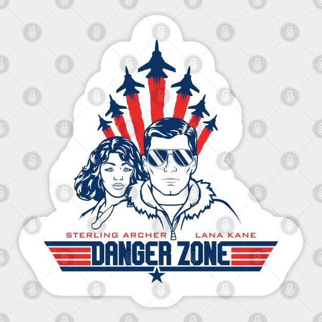 Archer - Danger Zone Sticker by AlternateRealiTEE